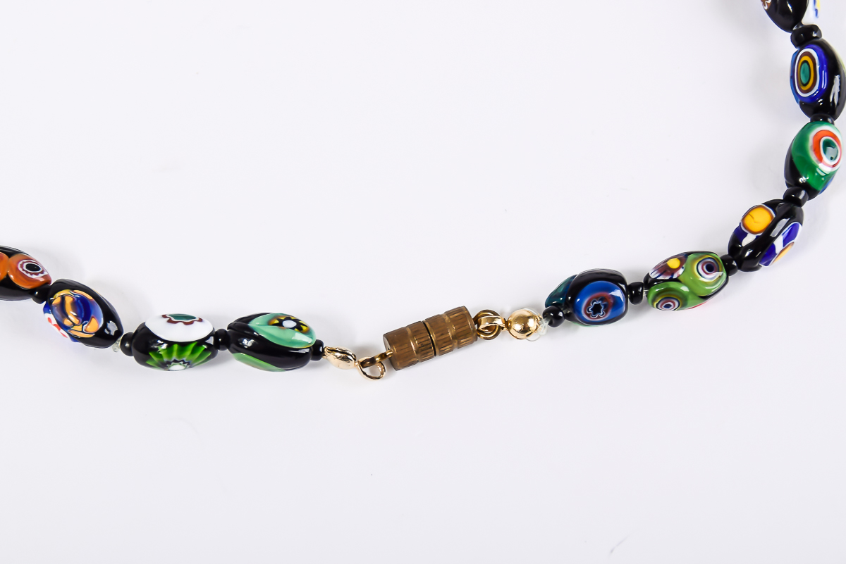 Millefiori Murano Glass Beaded Necklace