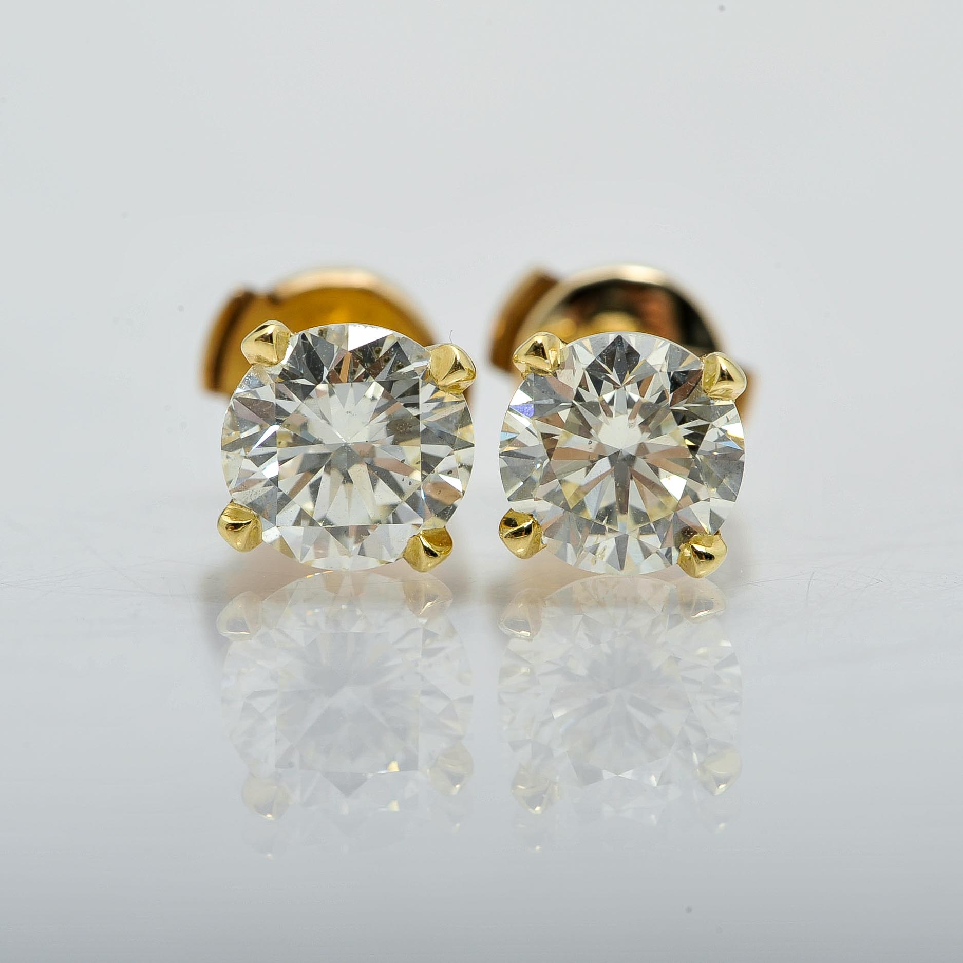 14k Yellow Gold 2.42 CTW Diamond Earrings