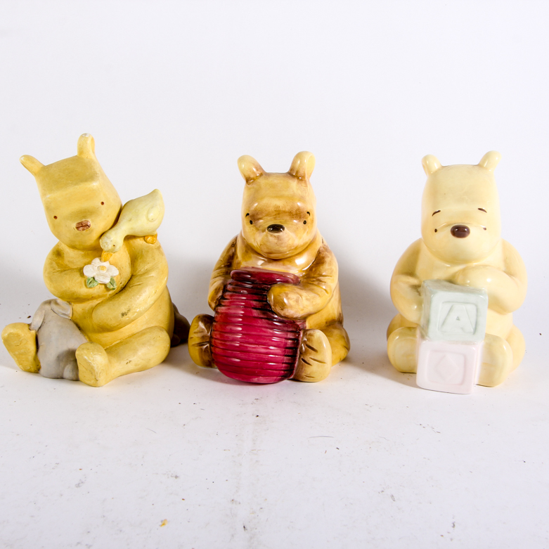 Trio of Winnie the Pooh Coin Banks