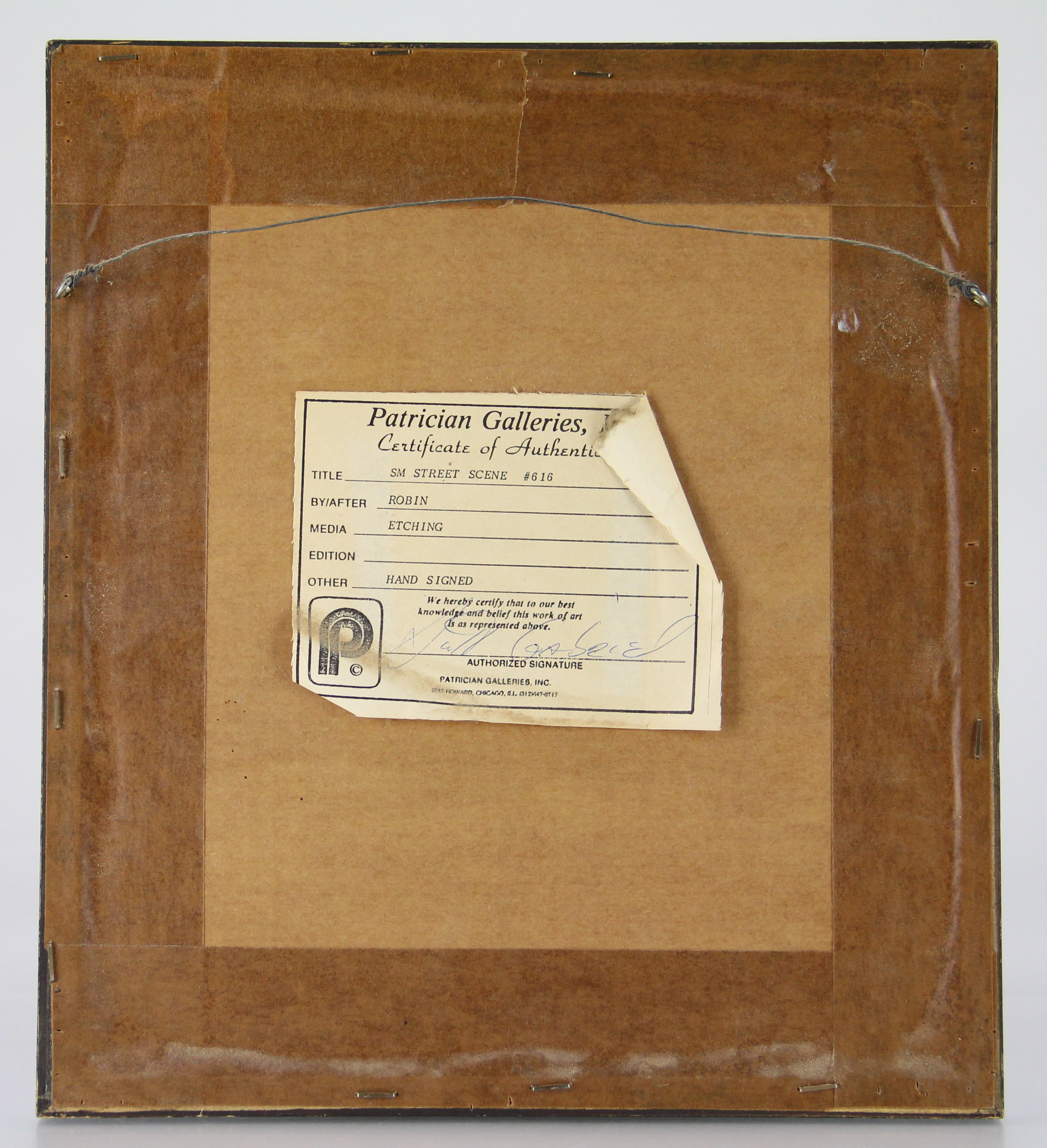 Signed Etching "Cambrai le Campanile de l'Hotel de Ville" by L. Robins