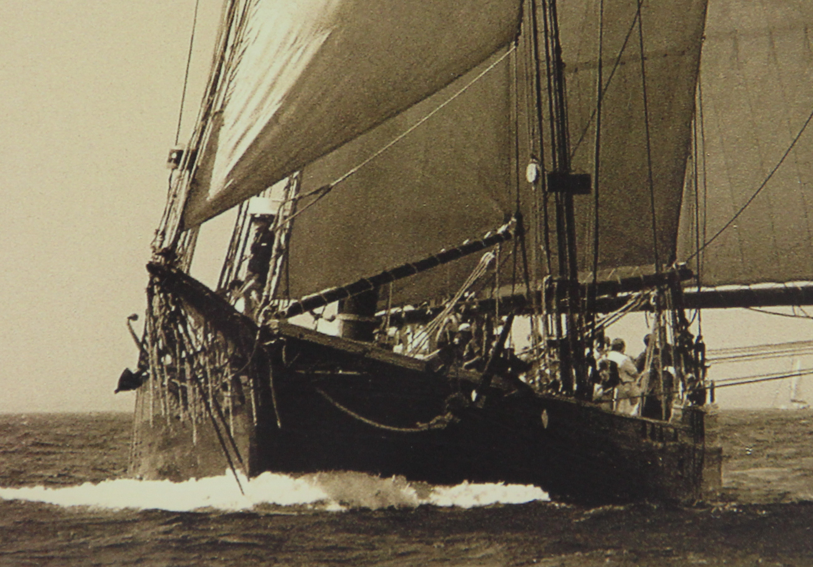 Framed Reproduction Prints of Sailing Ship and Fox Hunt