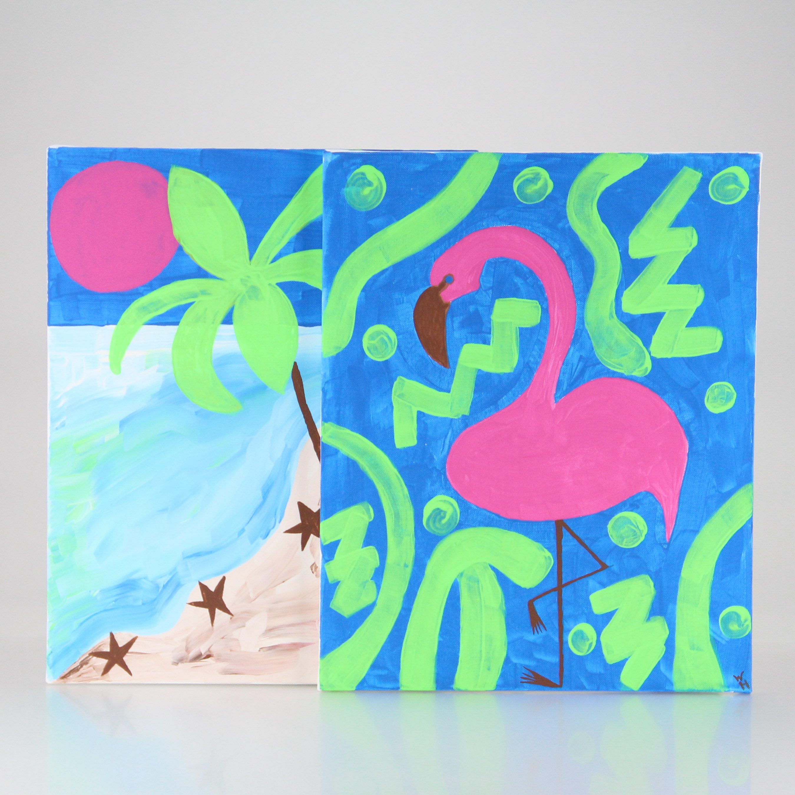 Tropical Scenes Original Acrylic on Canvas Artwork