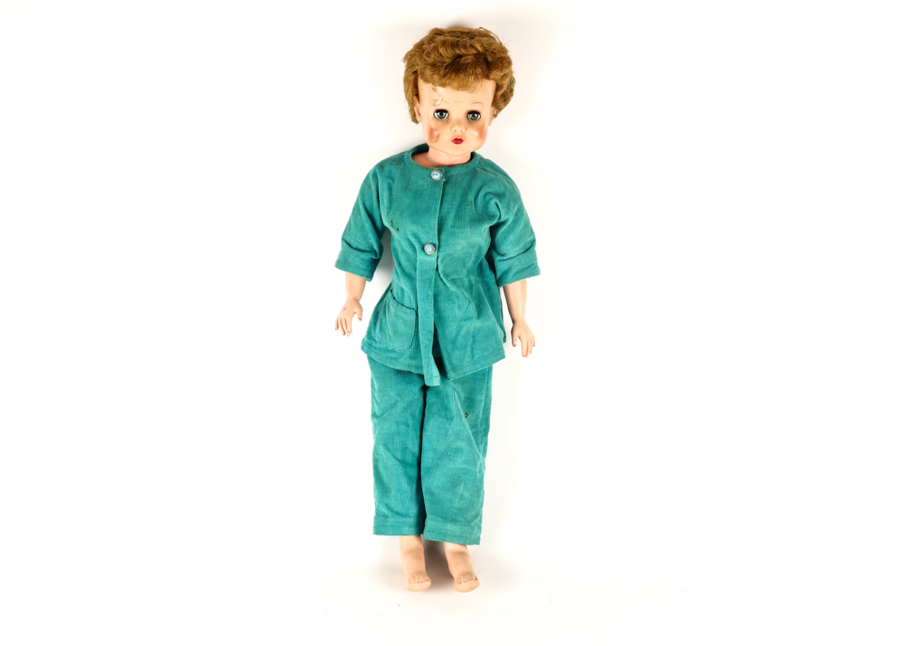 Vintage Doll in Corduroy Suit