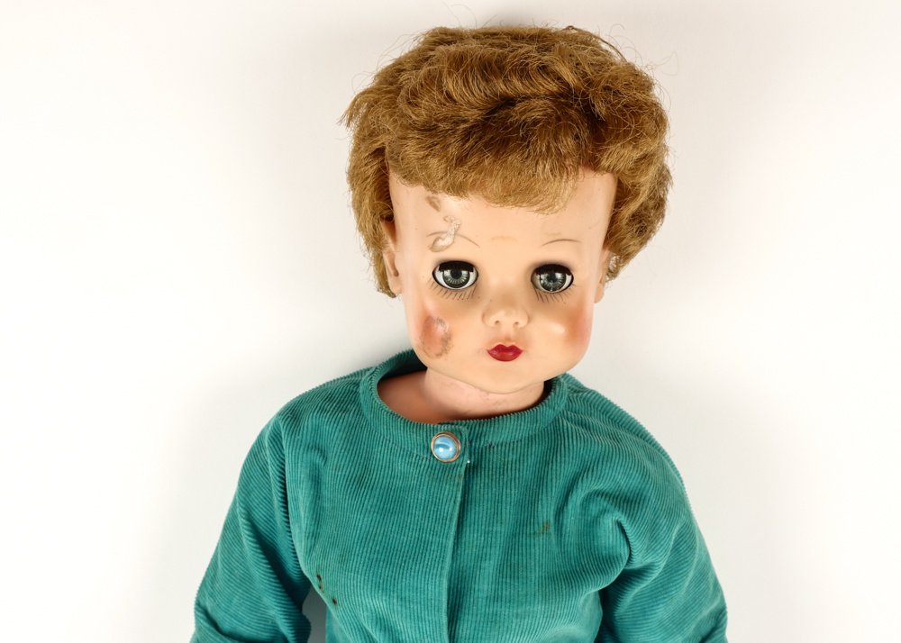 Vintage Doll in Corduroy Suit
