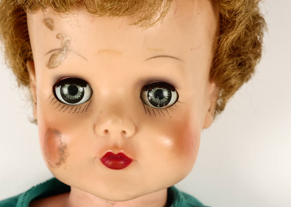 Vintage Doll in Corduroy Suit