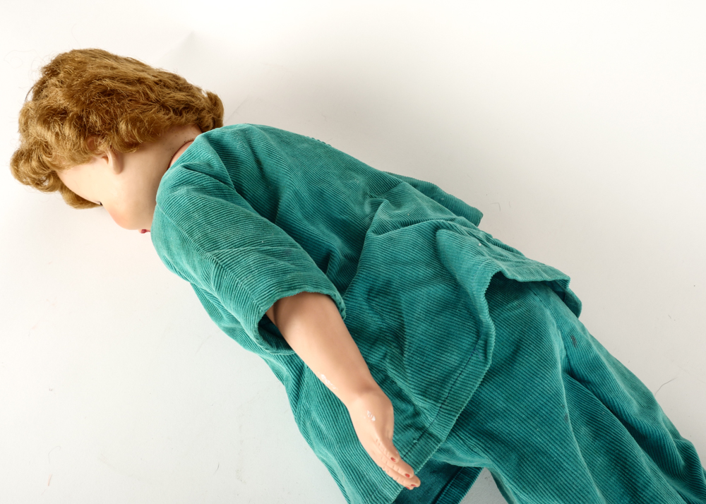 Vintage Doll in Corduroy Suit