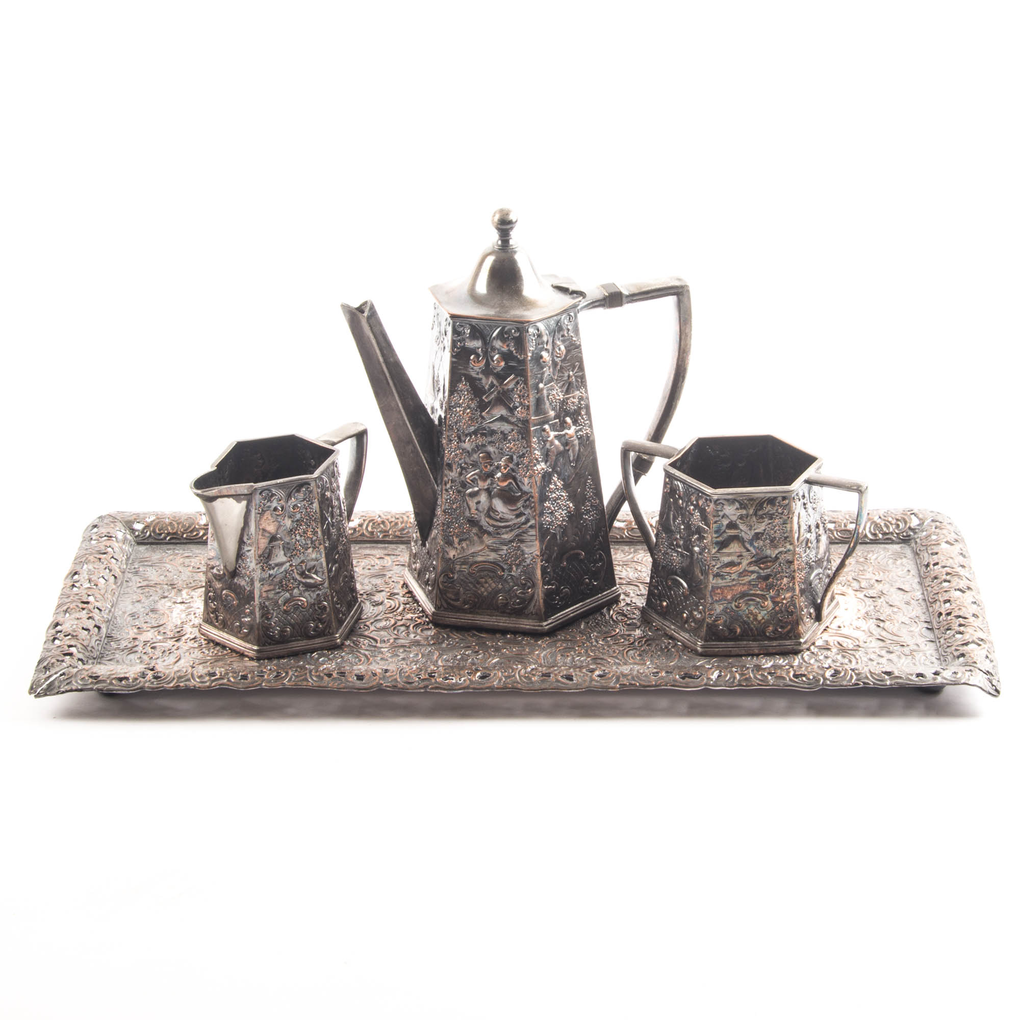 Antique E. G. Webster & Son Silver-plated Tea Service