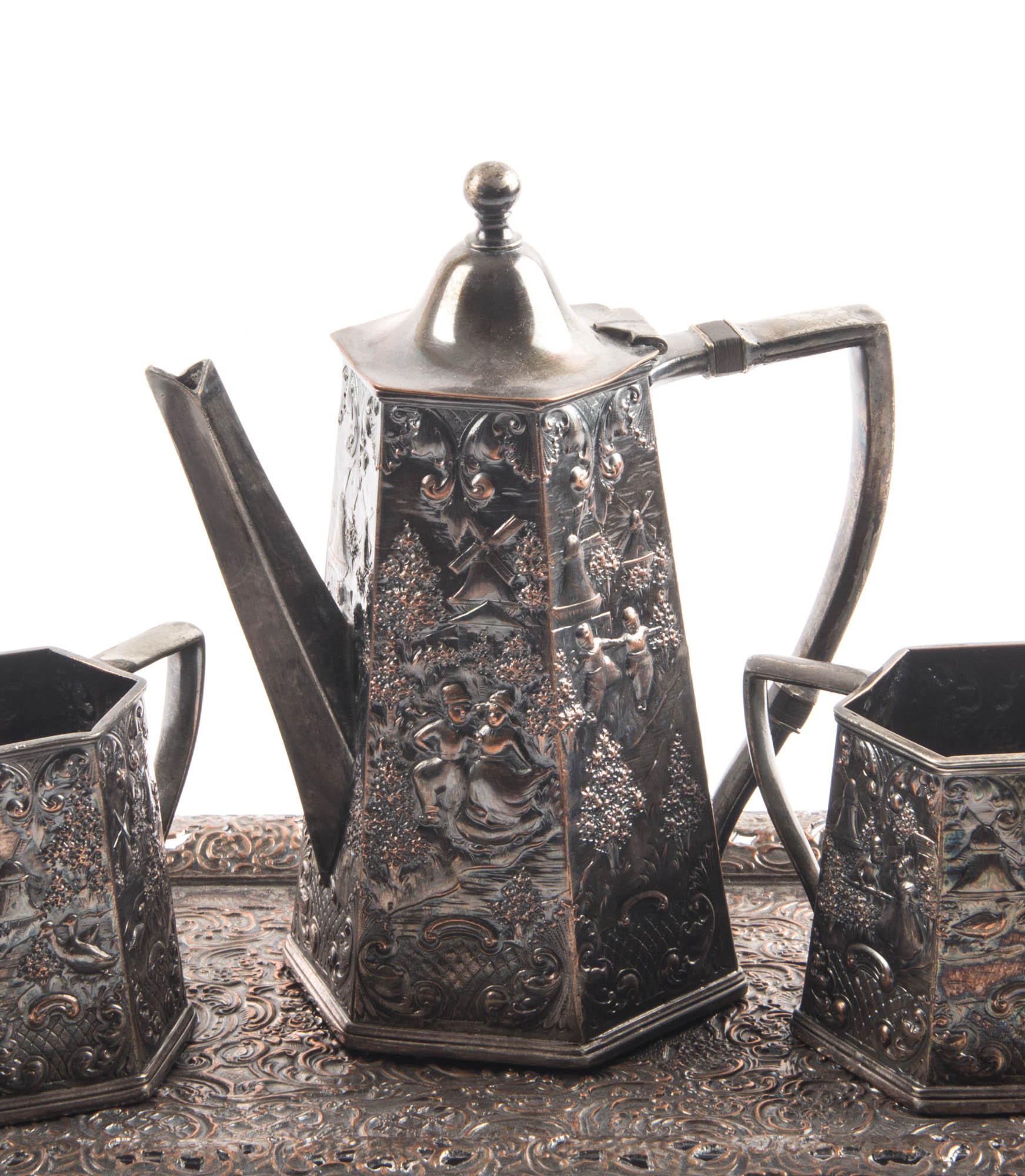 Antique E. G. Webster & Son Silver-plated Tea Service