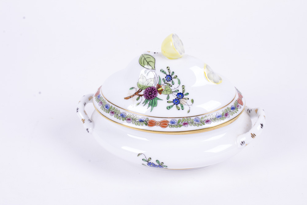 Set of Herend Hungary Rothschild and Bouquet de Tulipe Vessels