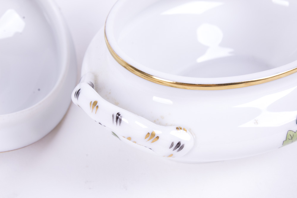 Set of Herend Hungary Rothschild and Bouquet de Tulipe Vessels