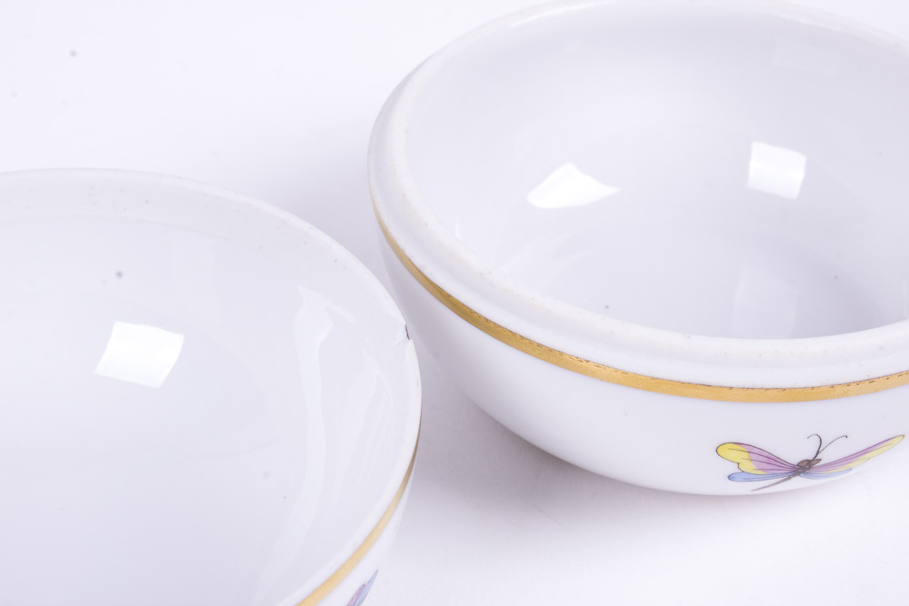 Set of Herend Hungary Rothschild and Bouquet de Tulipe Vessels