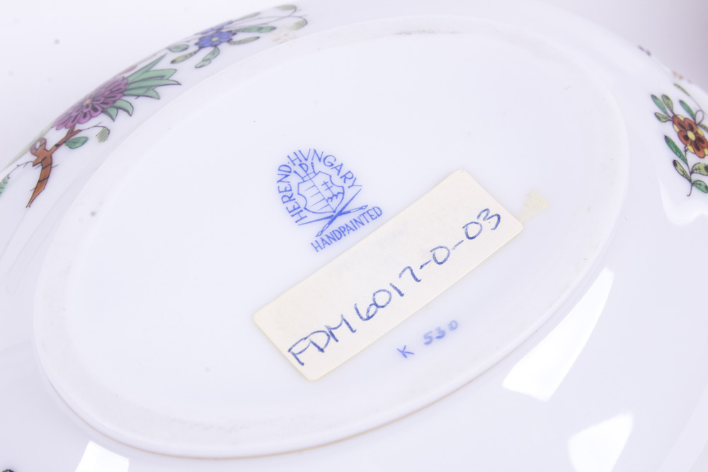 Set of Herend Hungary Rothschild and Bouquet de Tulipe Vessels