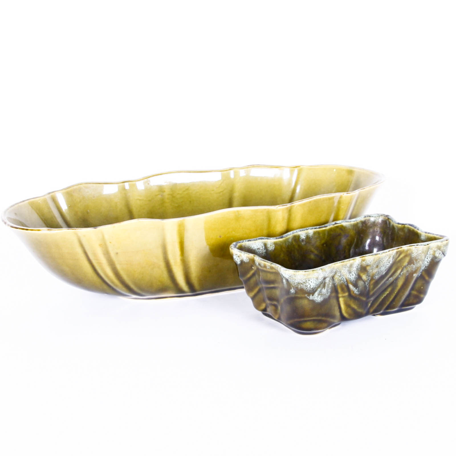 Two Vintage Brush and McCoy Ceramic Planters