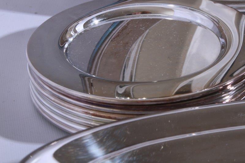 Collection of Modern Silver Plated Serving Trays