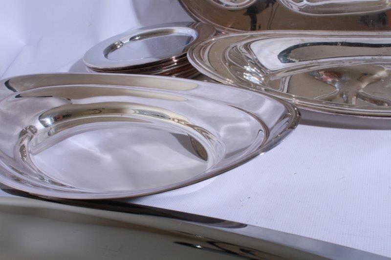 Collection of Modern Silver Plated Serving Trays