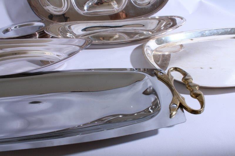 Collection of Modern Silver Plated Serving Trays