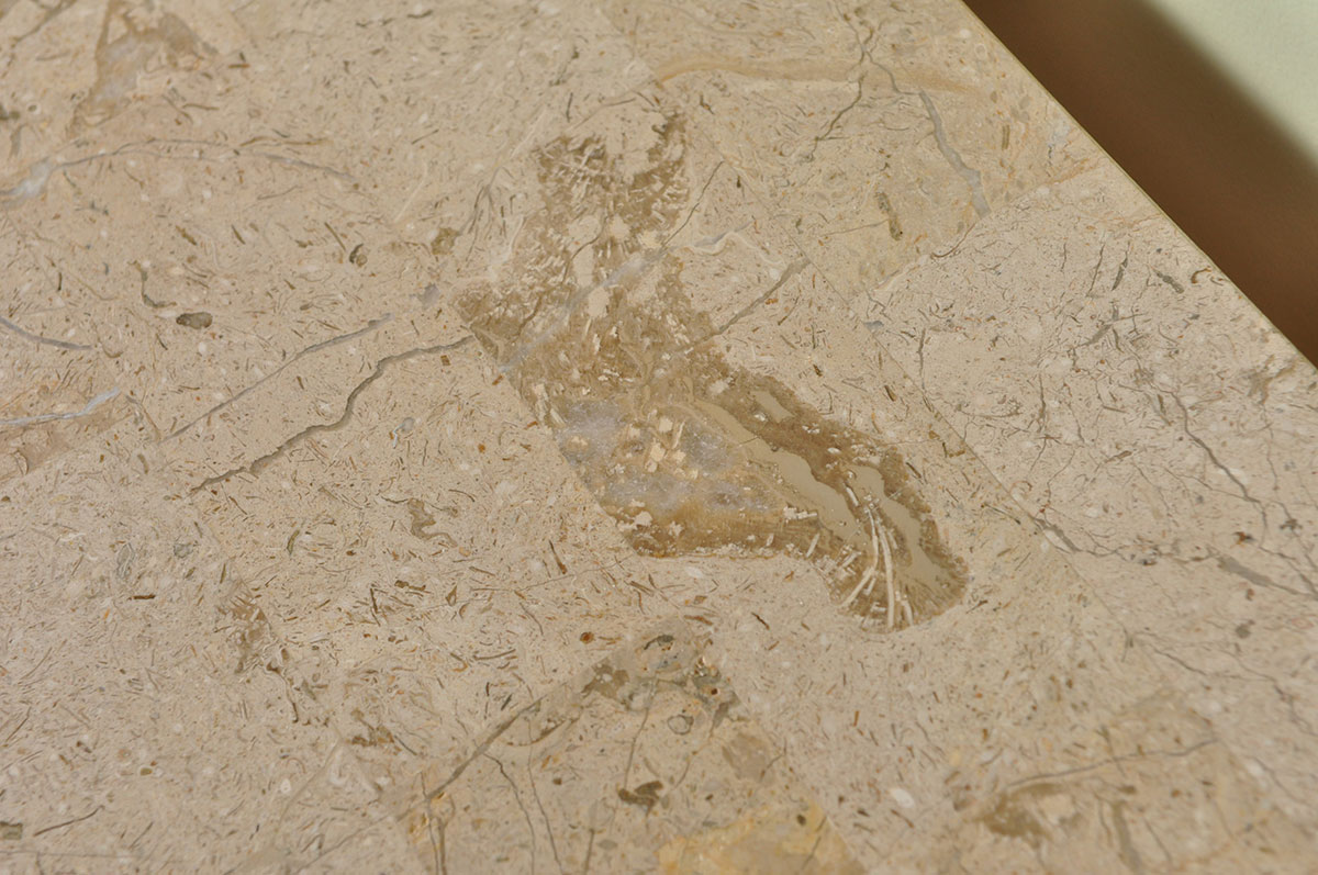 Contemporary Stone Top Console Table With Metal Base