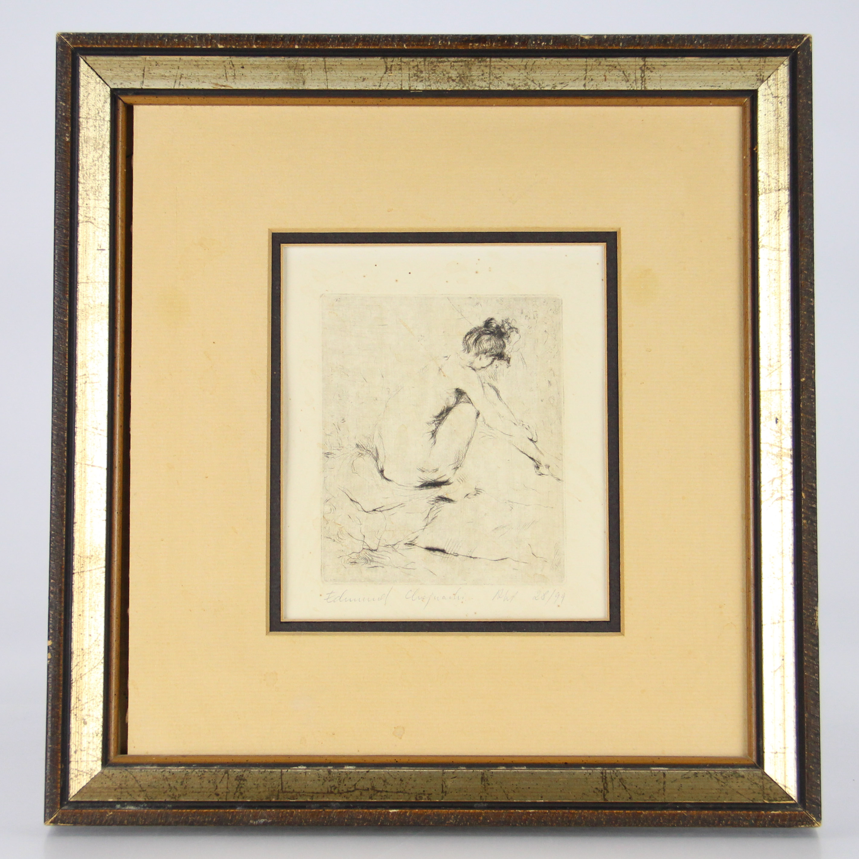 Female Nude Etching by Edmund Chojnacki