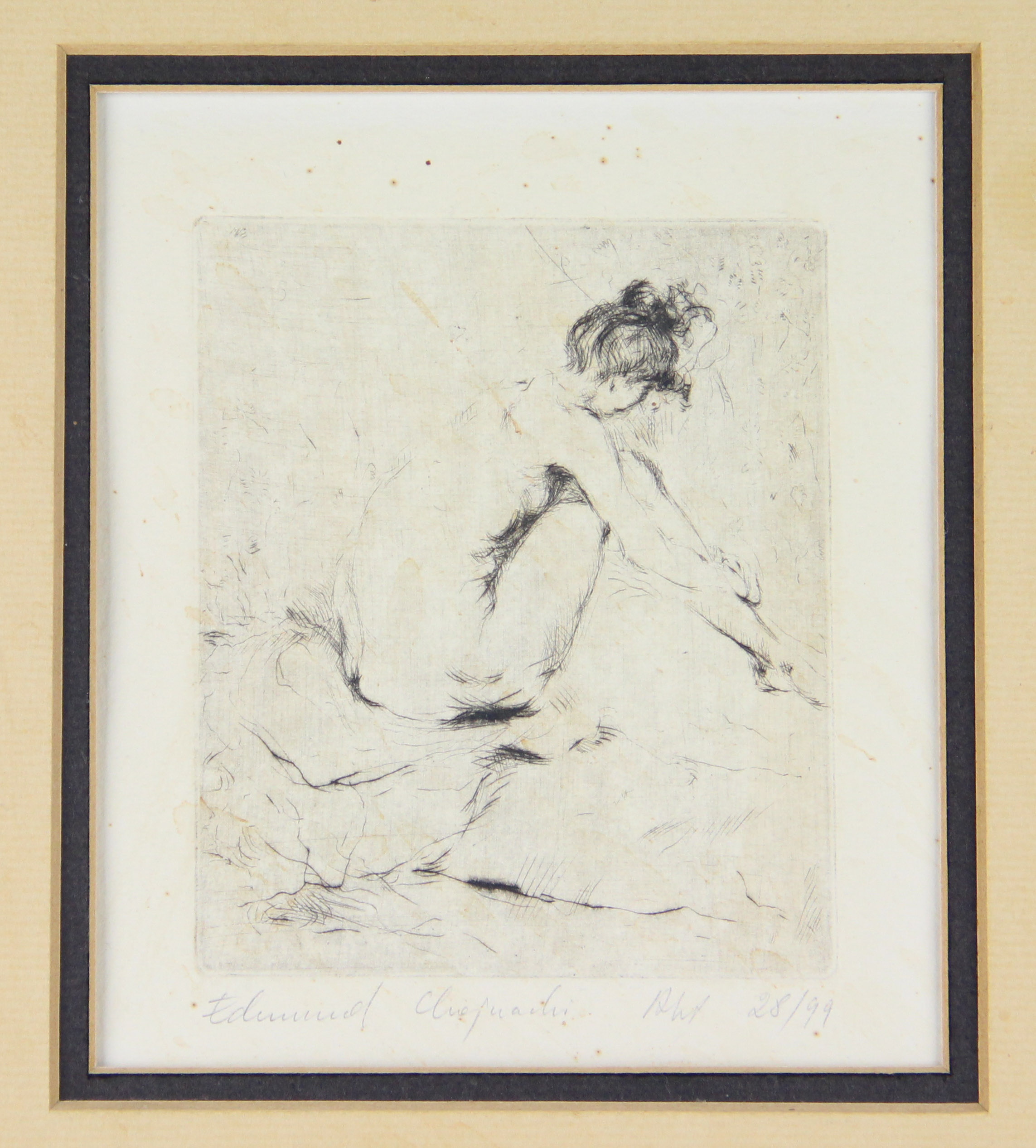 Female Nude Etching by Edmund Chojnacki