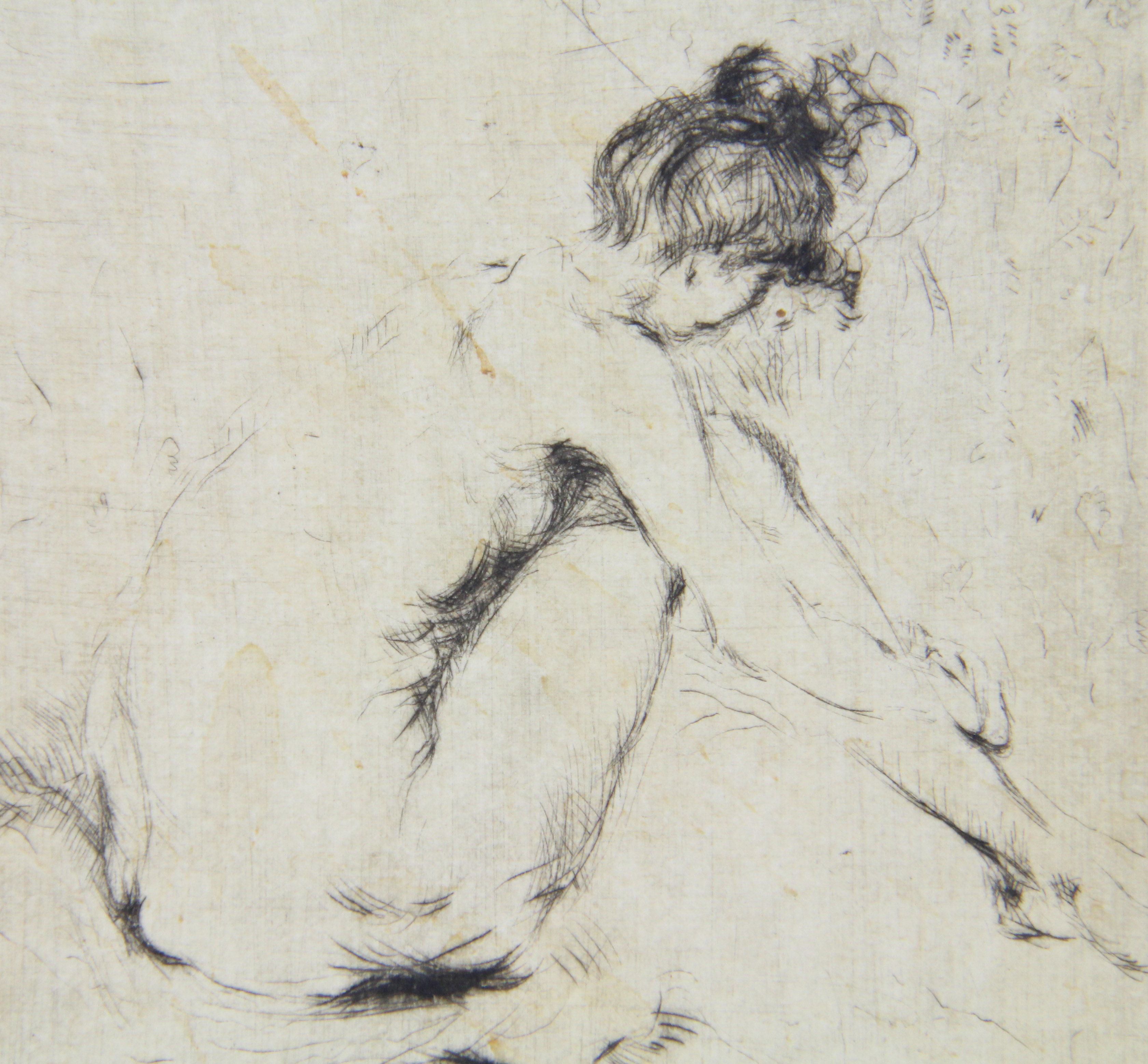 Female Nude Etching by Edmund Chojnacki
