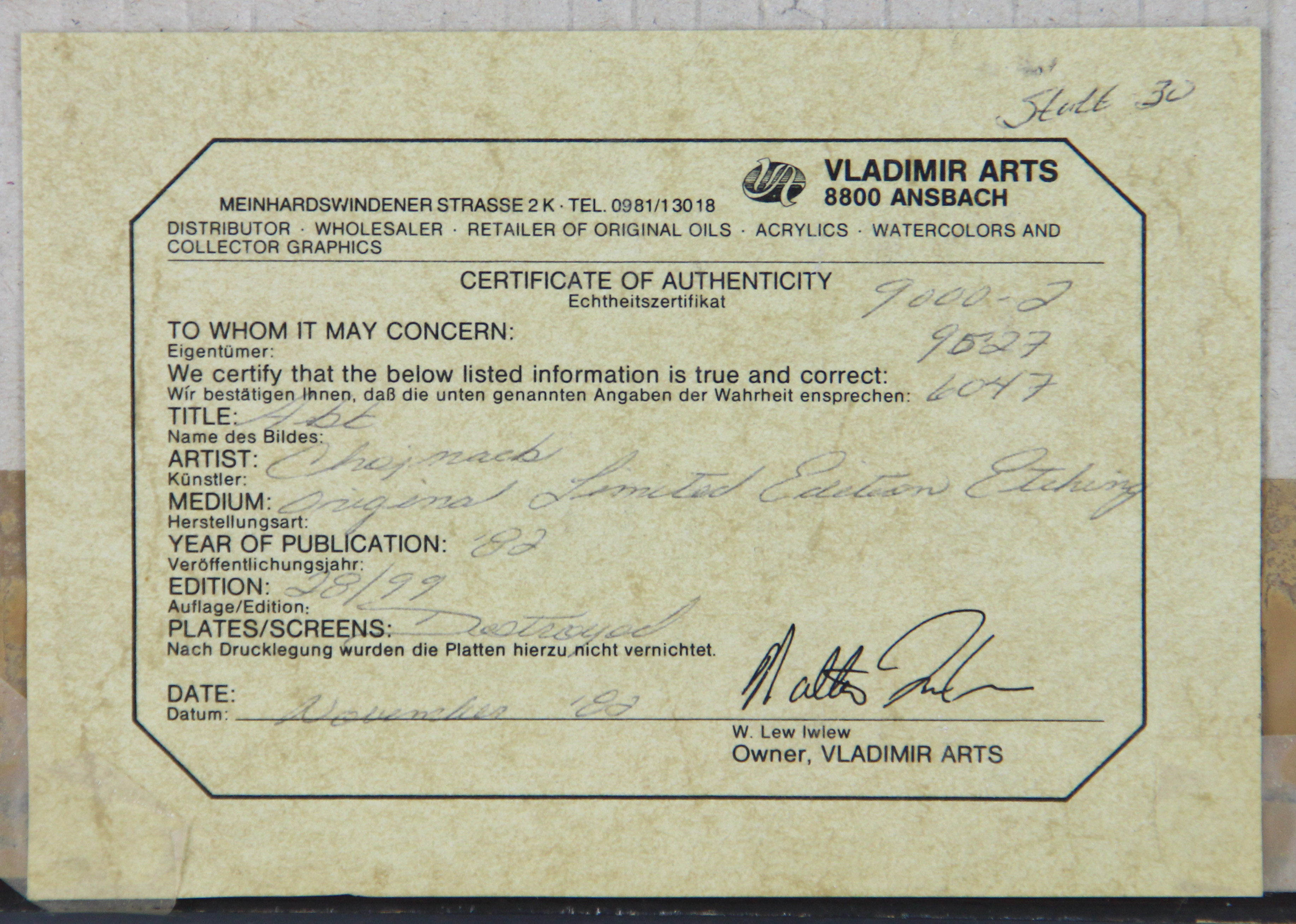 Female Nude Etching by Edmund Chojnacki