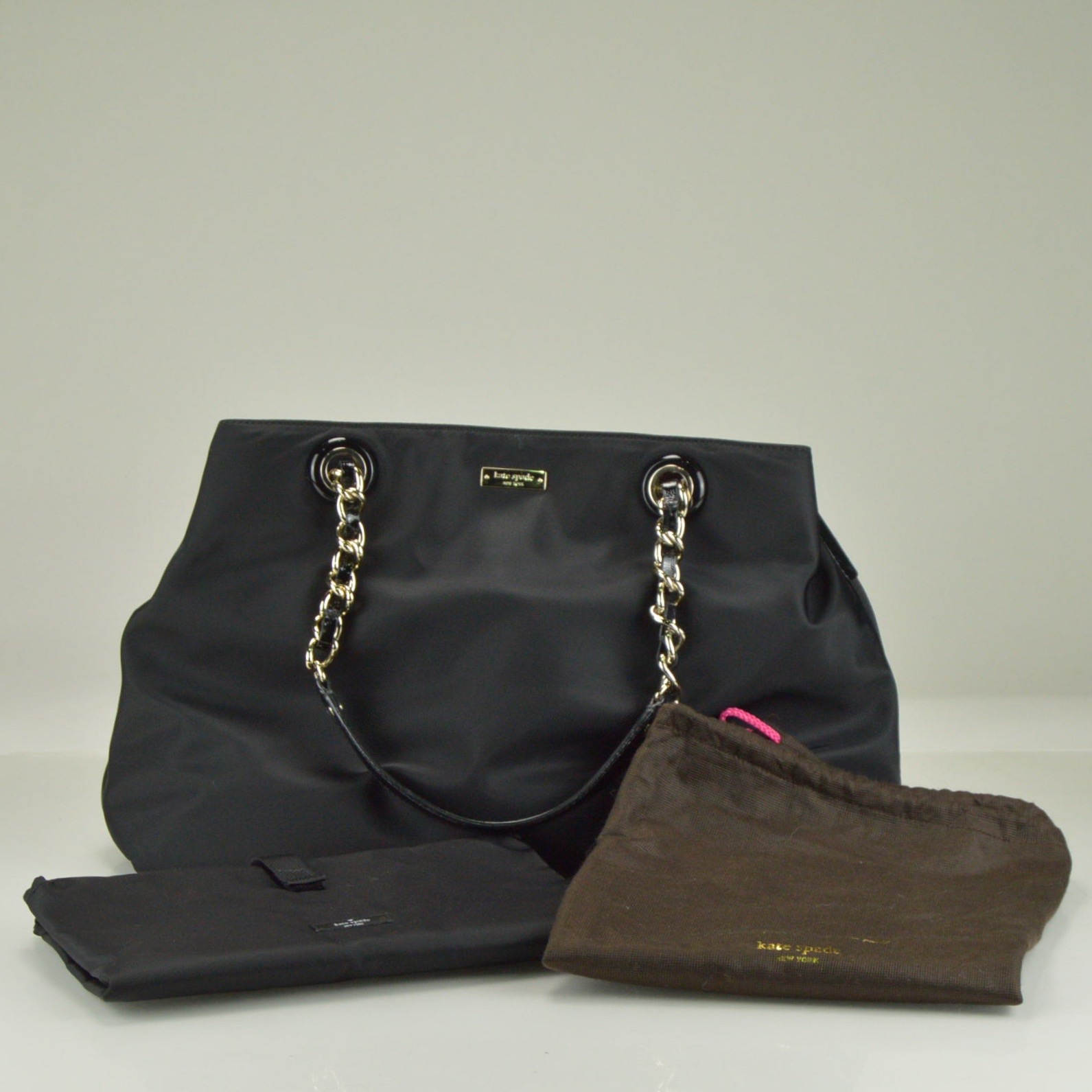 Kate Spade Black Nylon and Patent Leather Diaper Bag