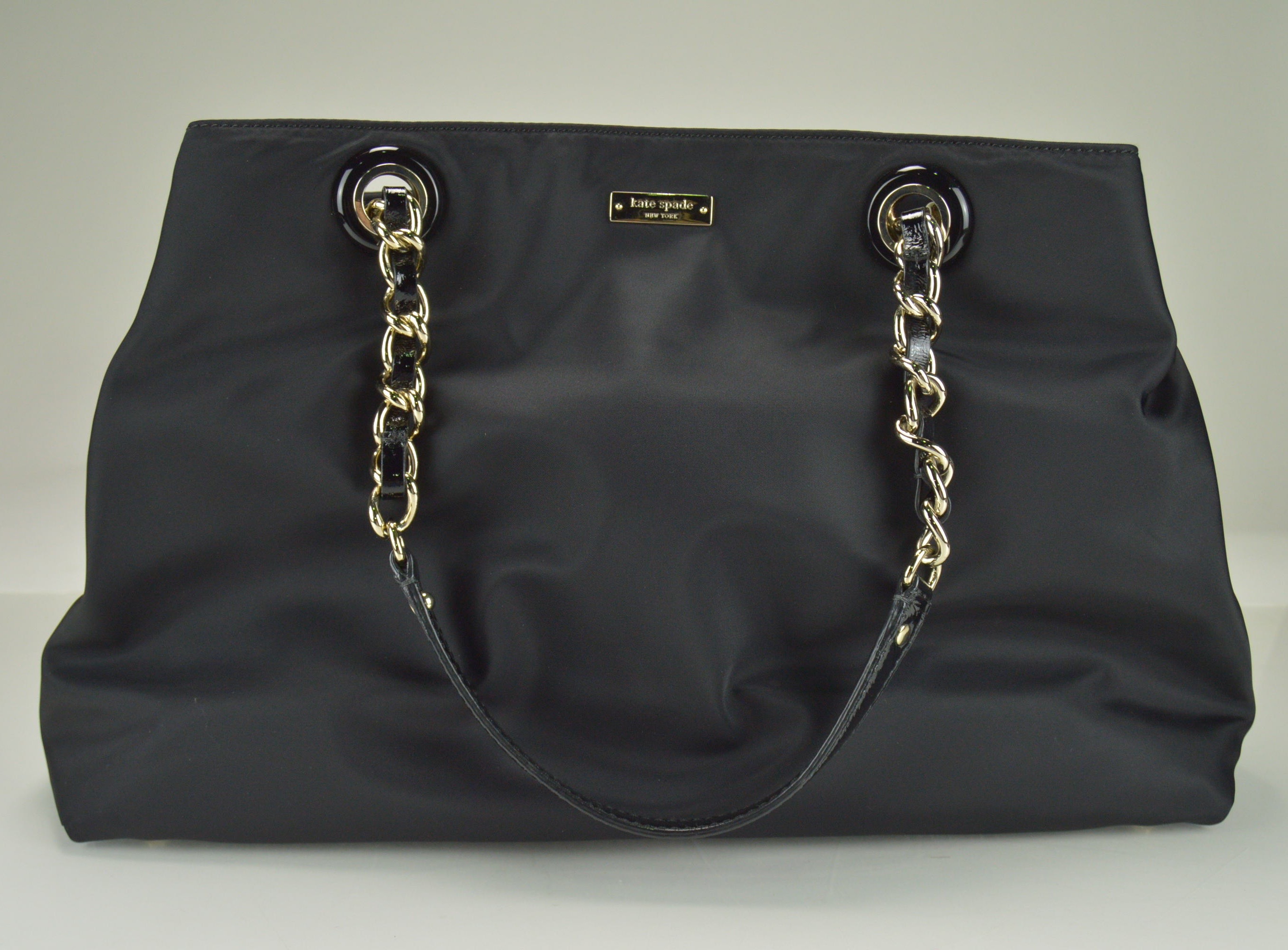 Kate Spade Black Nylon and Patent Leather Diaper Bag