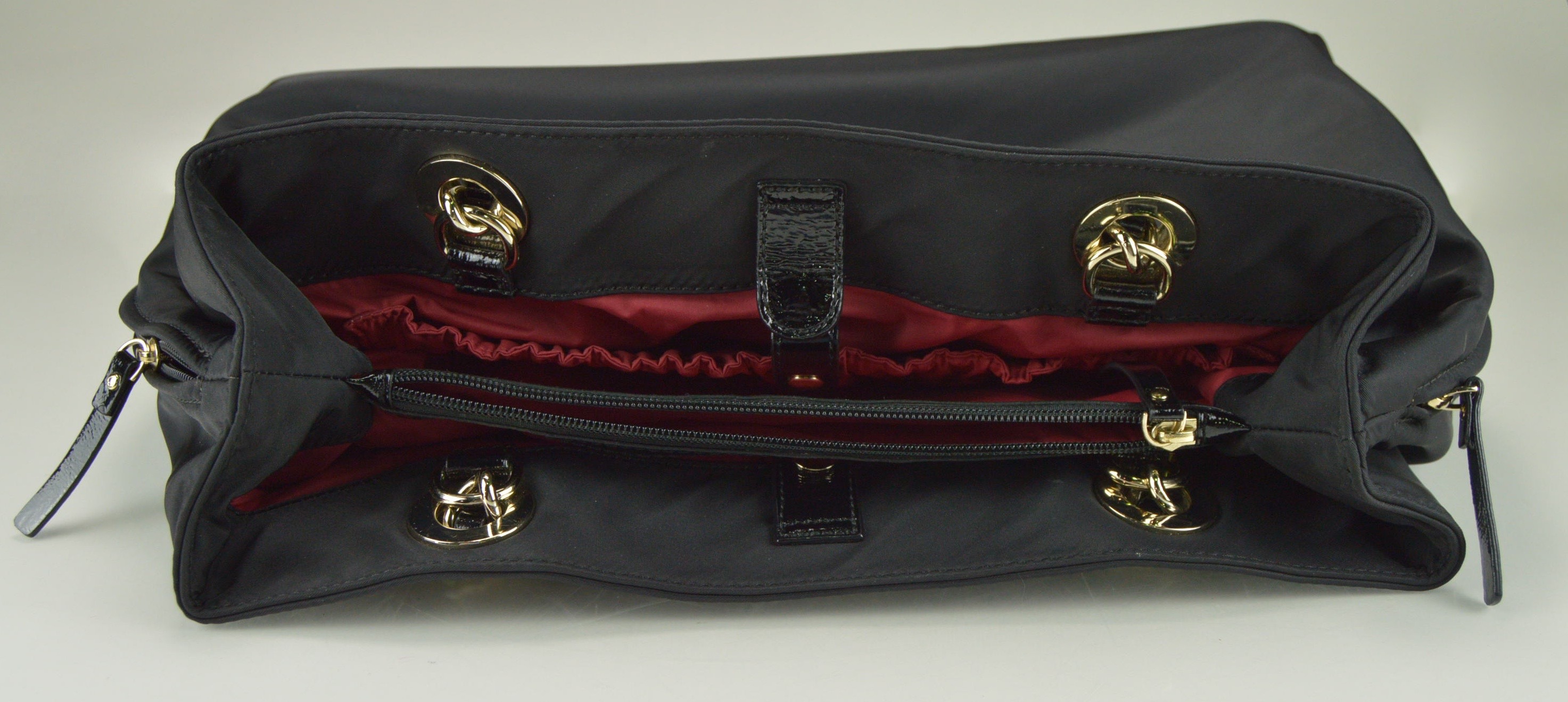 Kate Spade Black Nylon and Patent Leather Diaper Bag