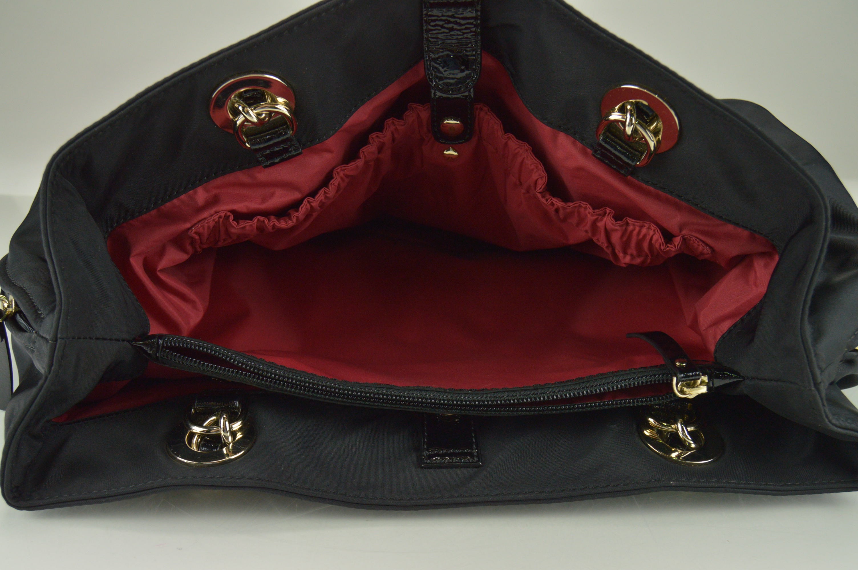 Kate Spade Black Nylon and Patent Leather Diaper Bag