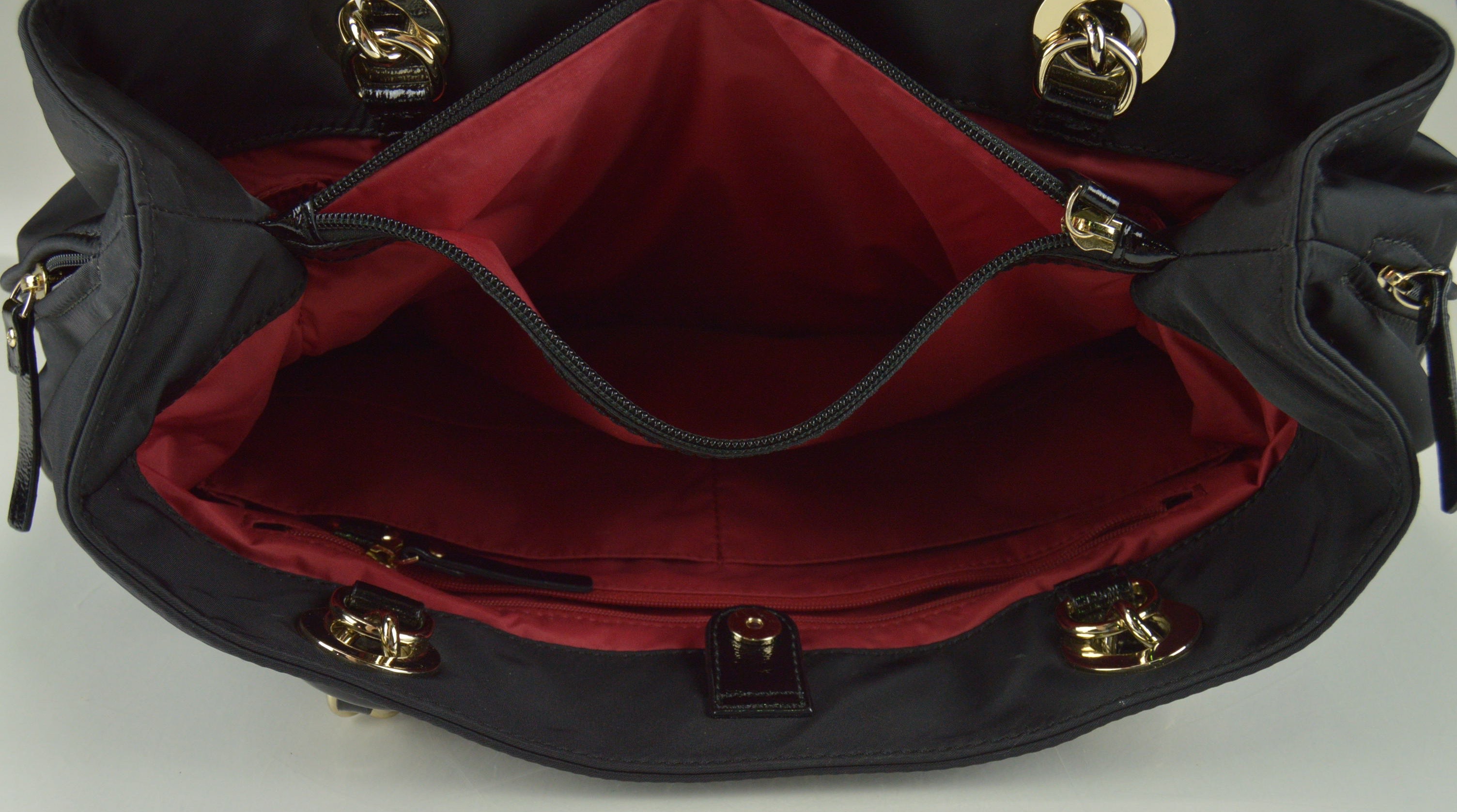 Kate Spade Black Nylon and Patent Leather Diaper Bag