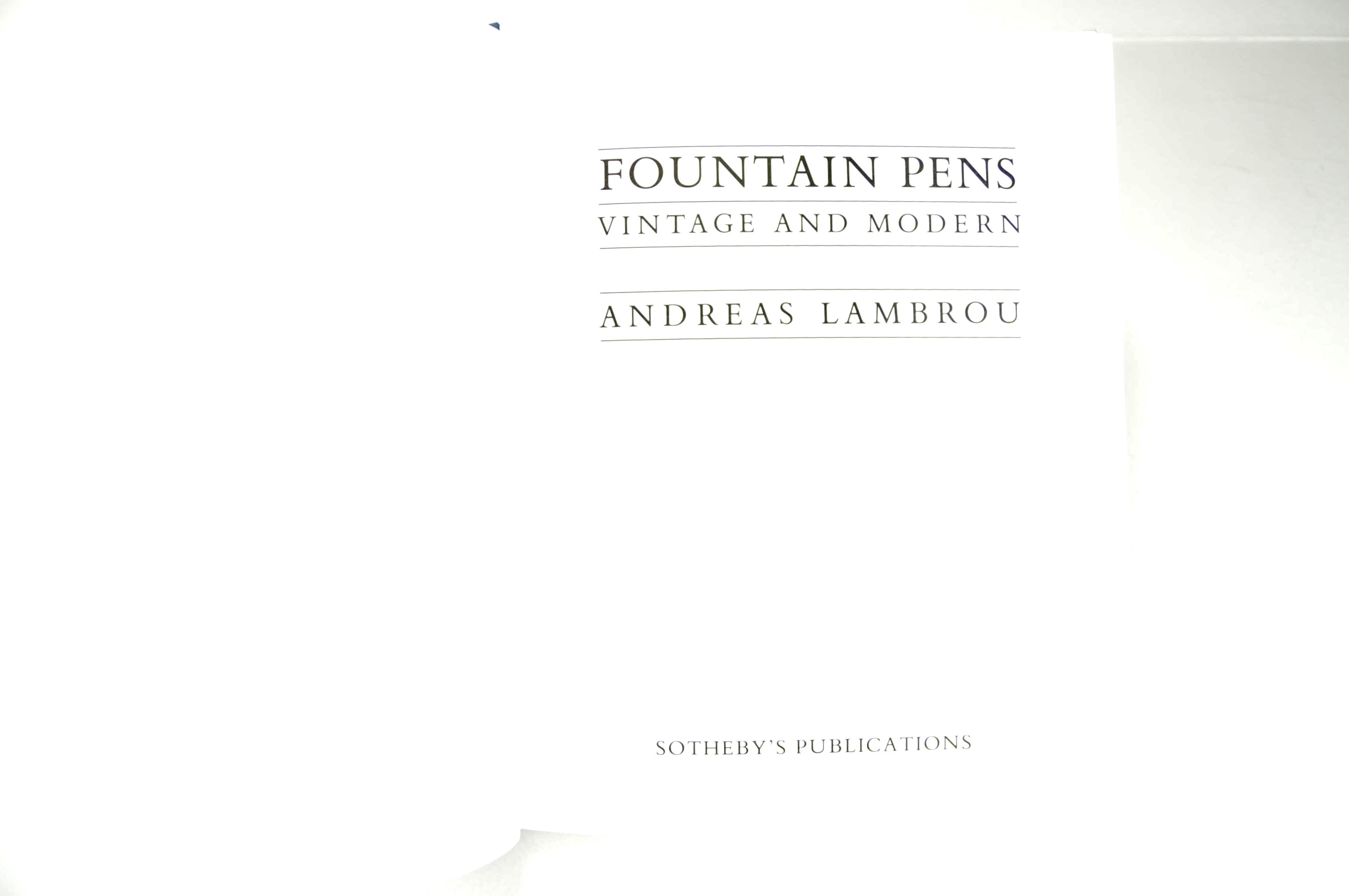 Collector's Fountain Pens, Pencils and Book