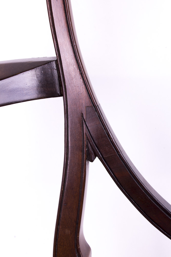 Antique Walnut Shield Back Arm Chair