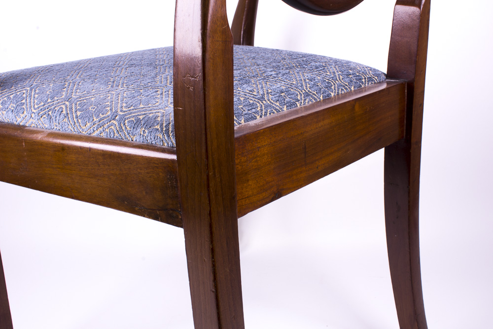 Antique Walnut Shield Back Arm Chair