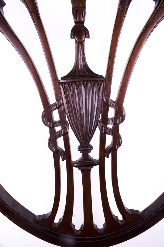 Antique Walnut Shield Back Arm Chair