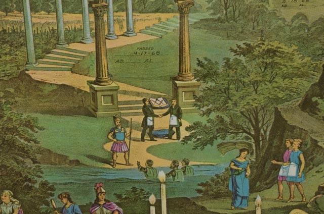 Vintage Freemason Cerificate "From Darkness to Light"