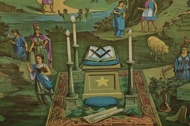 Vintage Freemason Cerificate "From Darkness to Light"