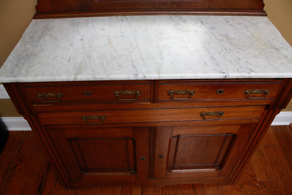 Victorian Eastlake Style Marble Top Dresser EBTH