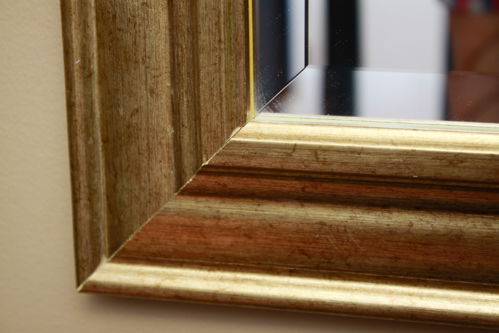 Modern Brass Toned Framed Wall Mirror