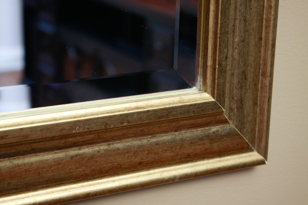 Modern Brass Toned Framed Wall Mirror