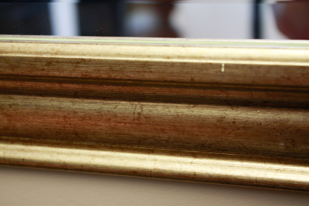 Modern Brass Toned Framed Wall Mirror