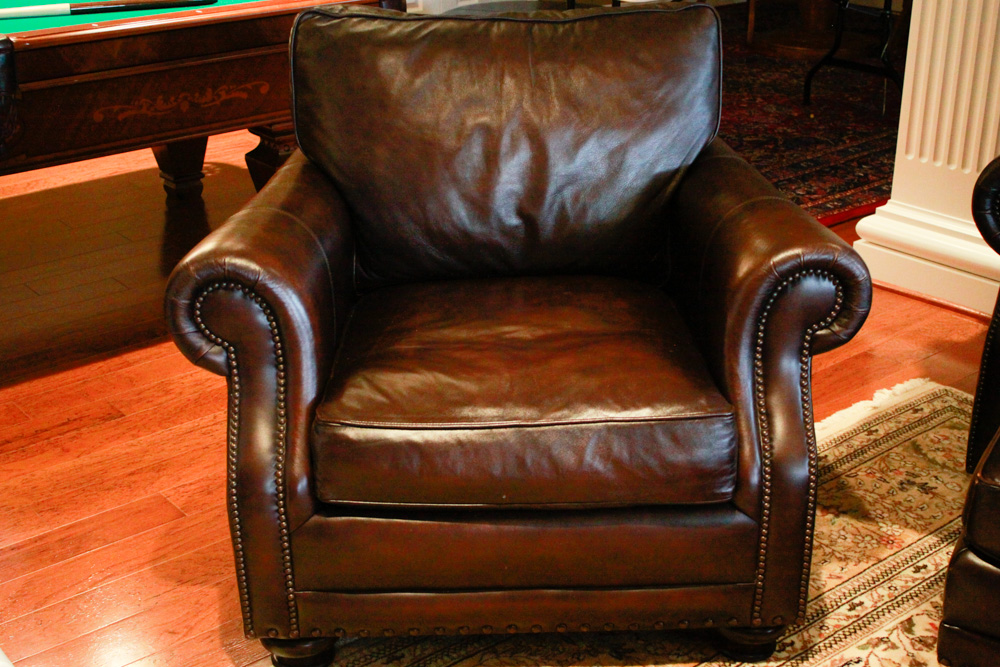 Haverty's Leather Chair and Ottoman