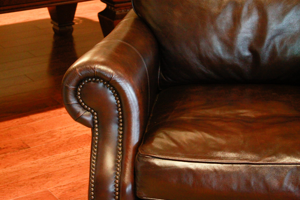 Haverty's Leather Chair and Ottoman