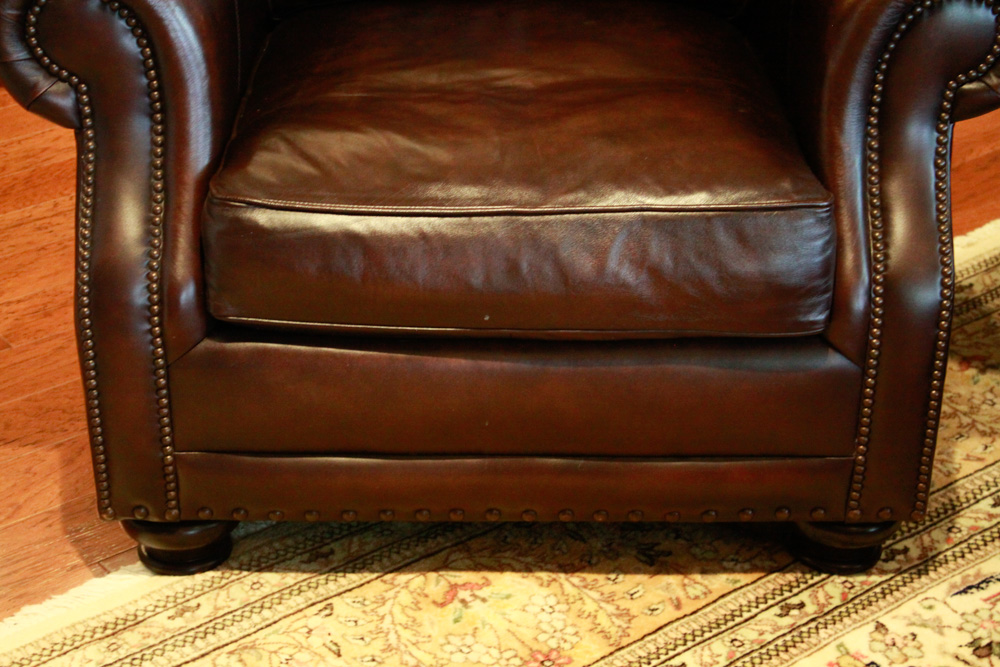 Haverty's Leather Chair and Ottoman