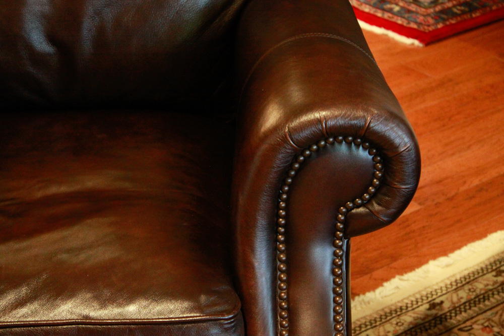 Haverty's Leather Chair and Ottoman