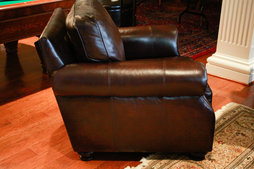 Haverty's Leather Chair and Ottoman