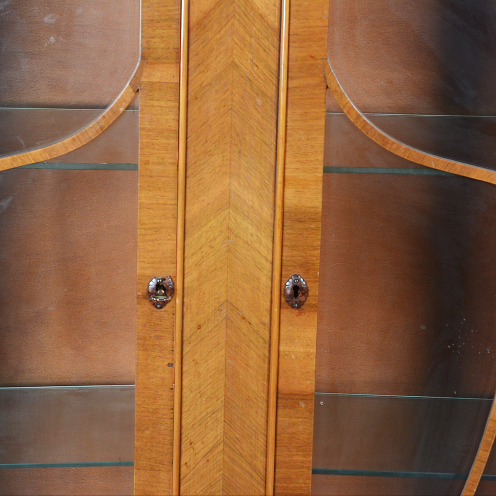 Art Deco-Style Mahogany Glass Door Cabinet