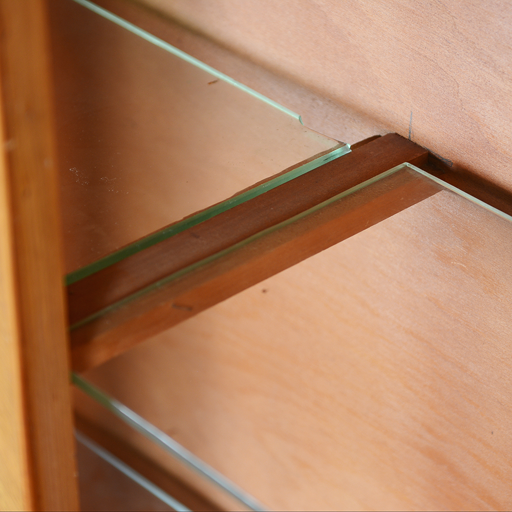 Art Deco-Style Mahogany Glass Door Cabinet