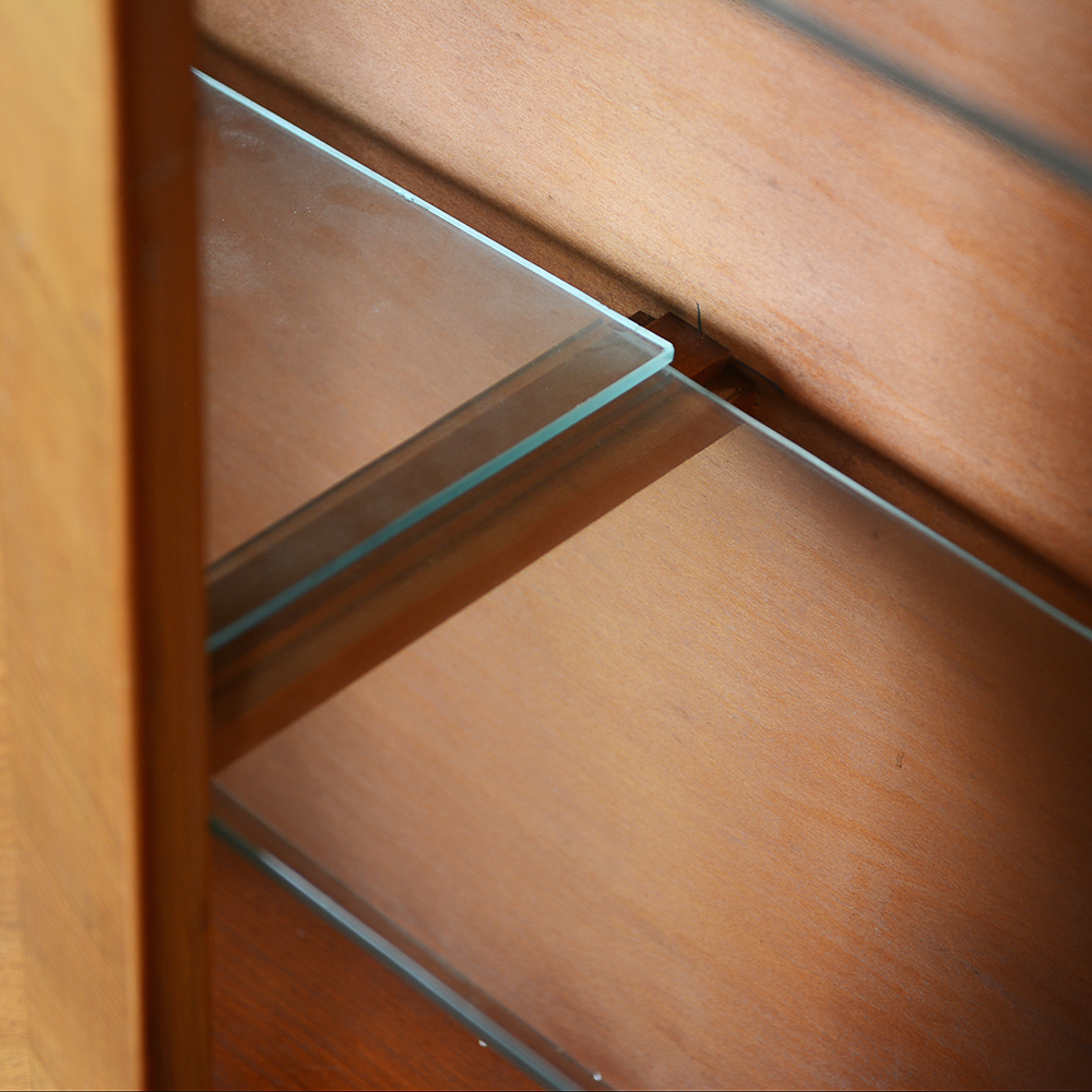 Art Deco-Style Mahogany Glass Door Cabinet