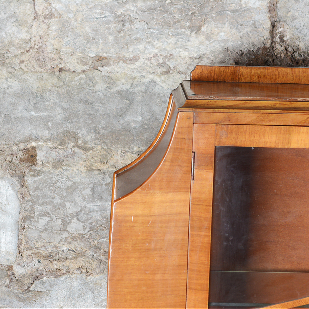 Art Deco-Style Mahogany Glass Door Cabinet