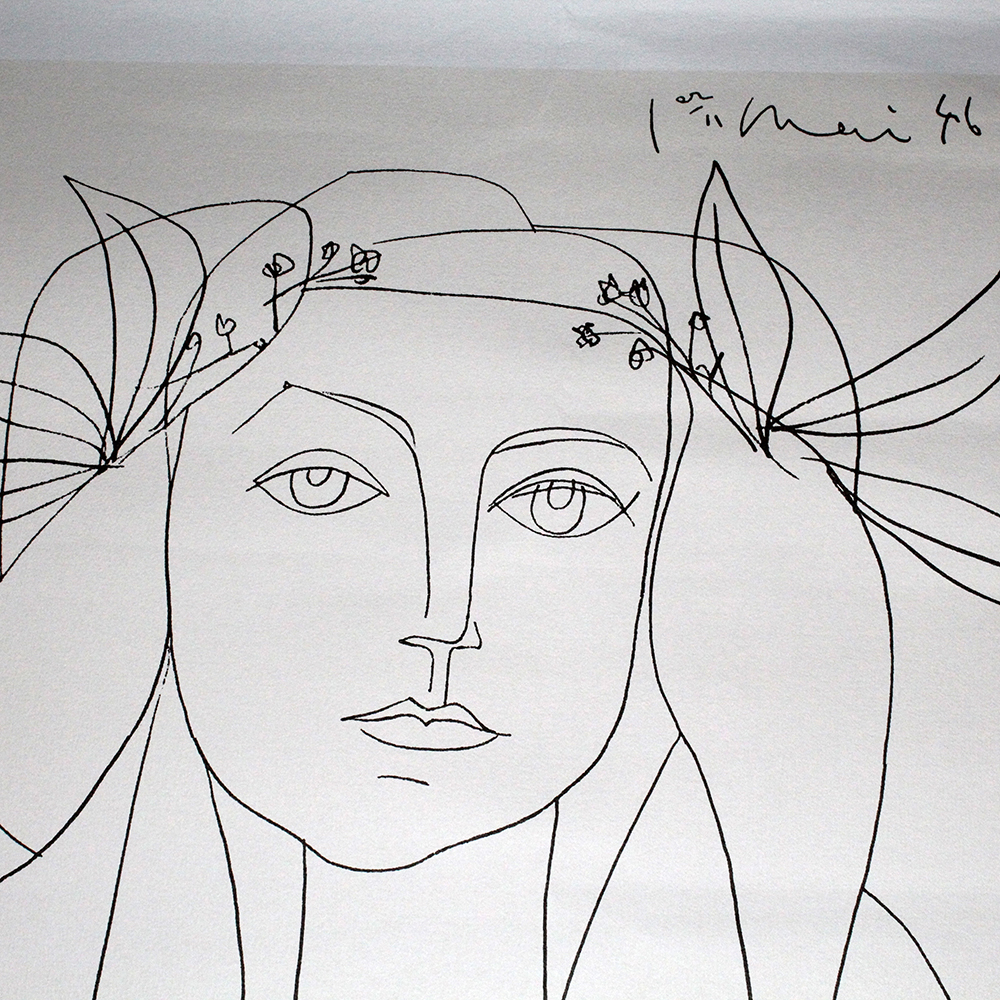 Lithograph Titled "Head of a Woman" After Pablo Picasso